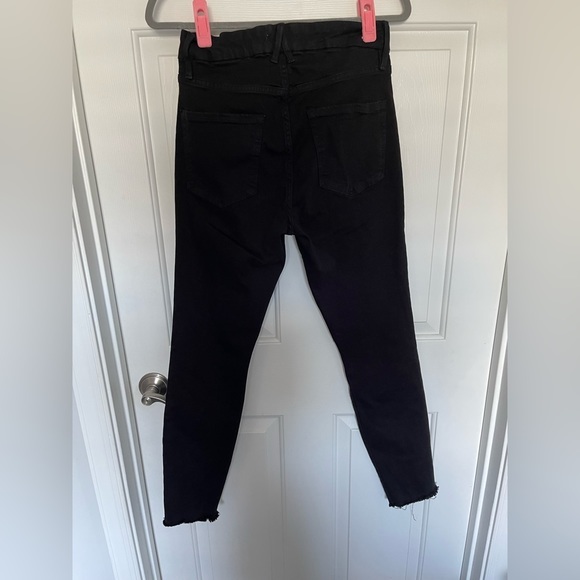Good American EUC Size 4 Good Waist Jeans Black Ankle Zip High Rise B-37 - Picture 4 of 4